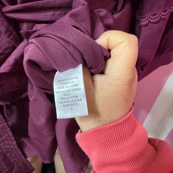 ENTRO FIRE AND RAIN PLUM BISHOP SLEEVE MINI DRESS Size S Color Purple - Picture 7 of 8